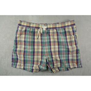 Vintage Polo Ralph Lauren Swim Shorts 5" Mens XL Madras Plaid Lined 90s Preppy